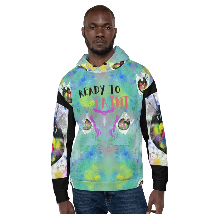 Splatter-Wear #3 All-Over-Print Unisex Hoodie/Aqua product image (2)