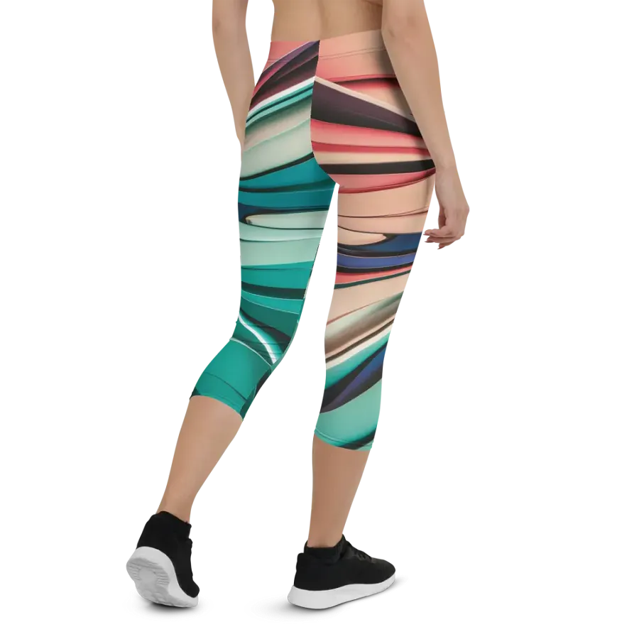 TDS Music Women's Capri Leggings with Abstract Geometric Print (XS-XL) product image (2)