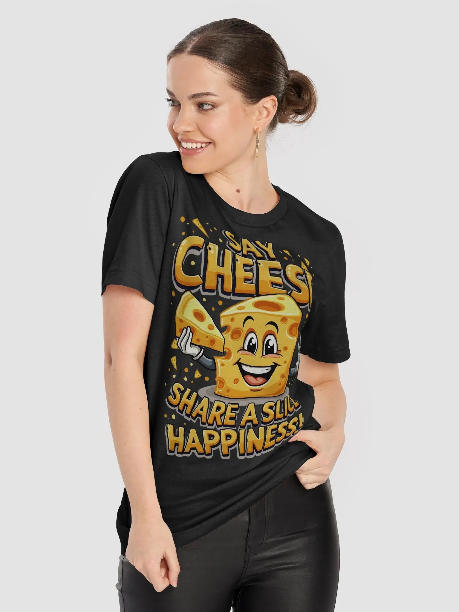 Say Cheese Share A slice Happiness Cartoon T-Shirt product image (4)