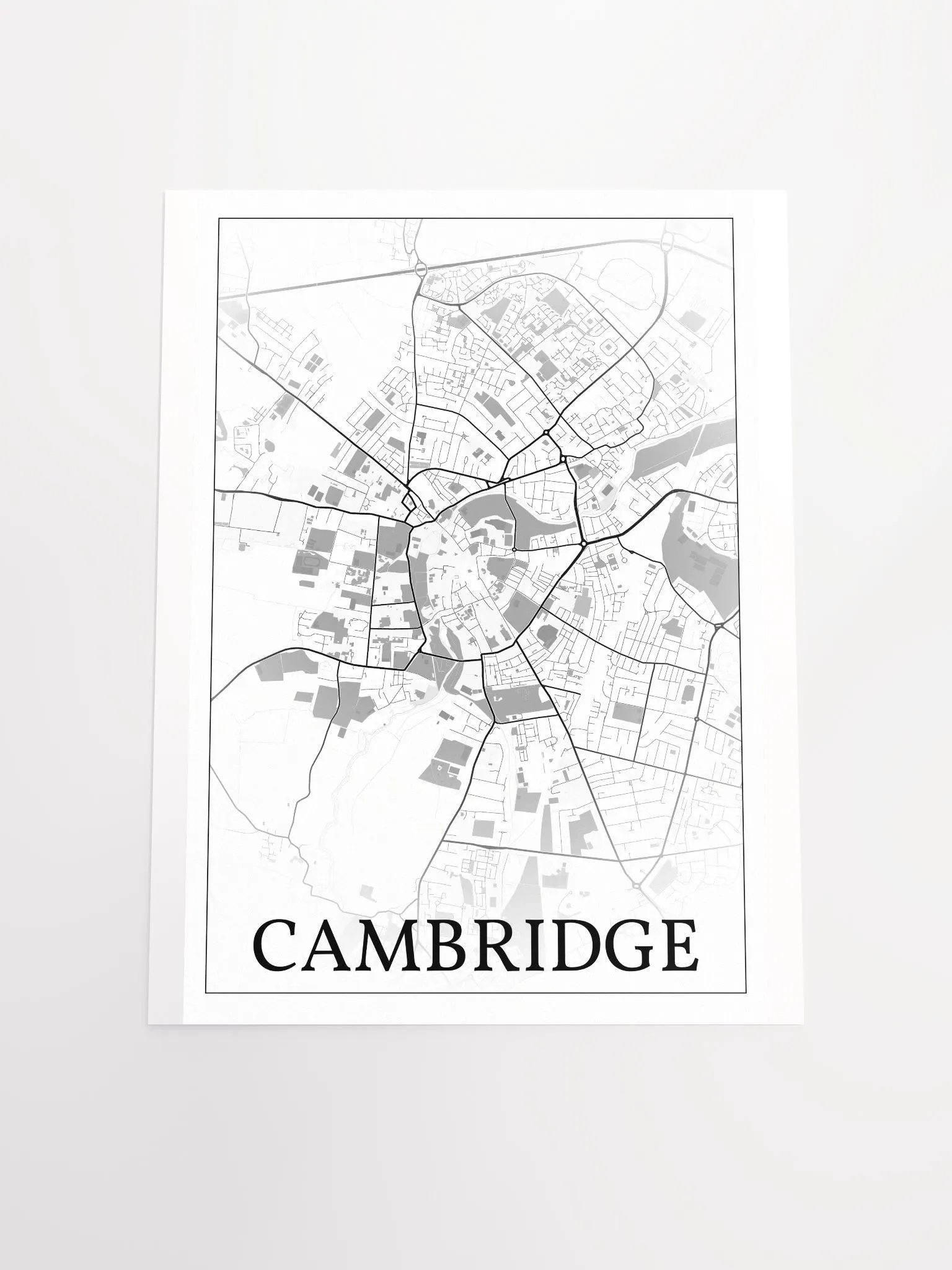 Cambridge, England, city map print product image (20)