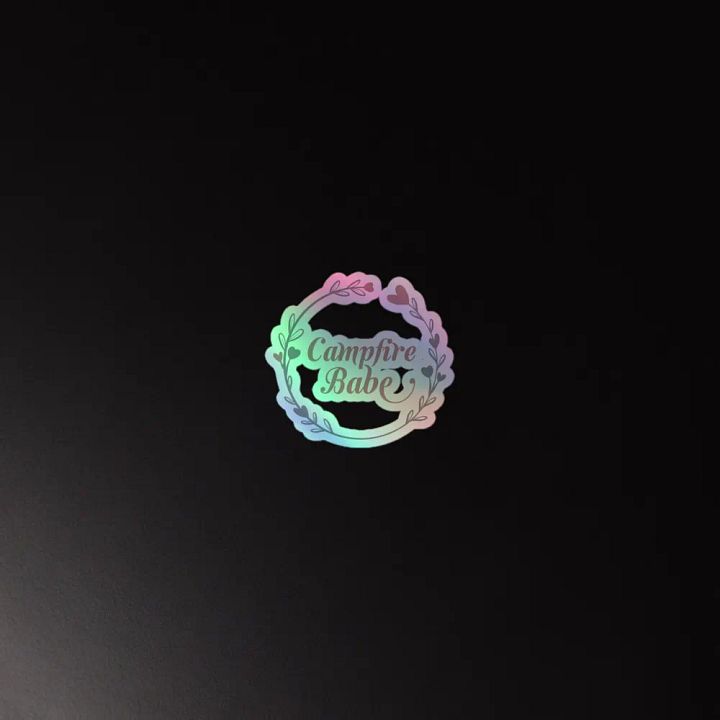 Campfire Babe Floral Wreath Holographic Stickers product image (4)