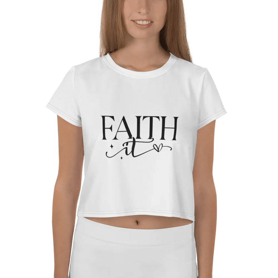 Faith It Custom Design White Crop Tee product image (1)
