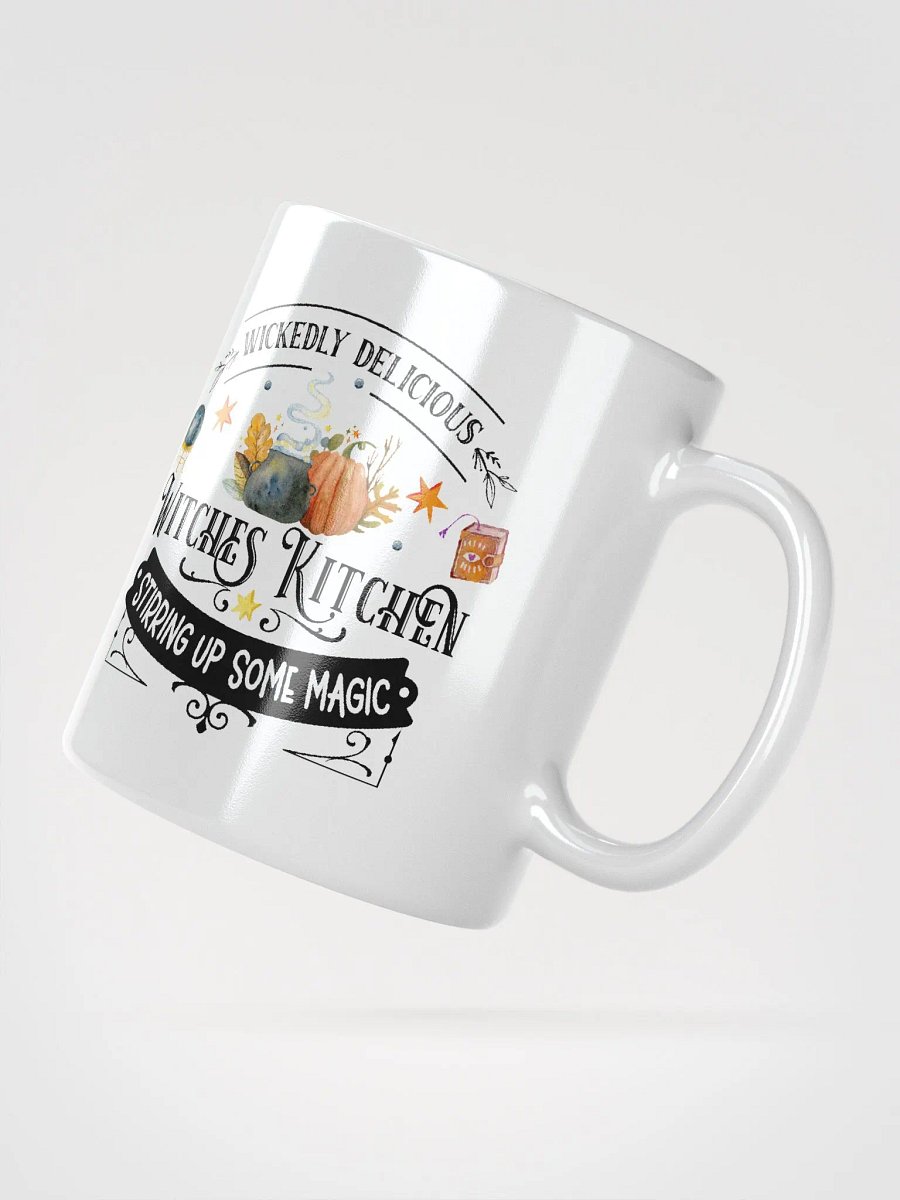 Wickedly Delicious Stirring Up Some Magic WHITE GLOSSY MUG - Witchy, Kitchen Witch, Magic Kitchen Gift product image (2)