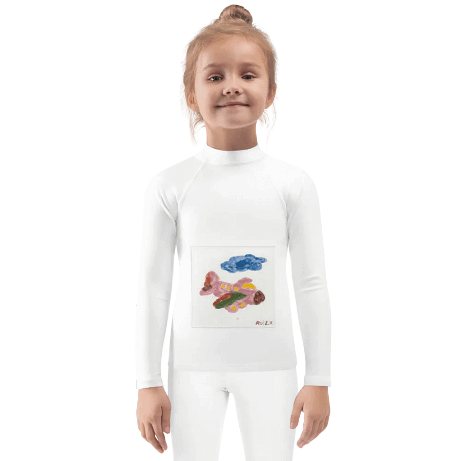 Kid Airplane (All-Over Print Kids Rash Guard) product image (1)