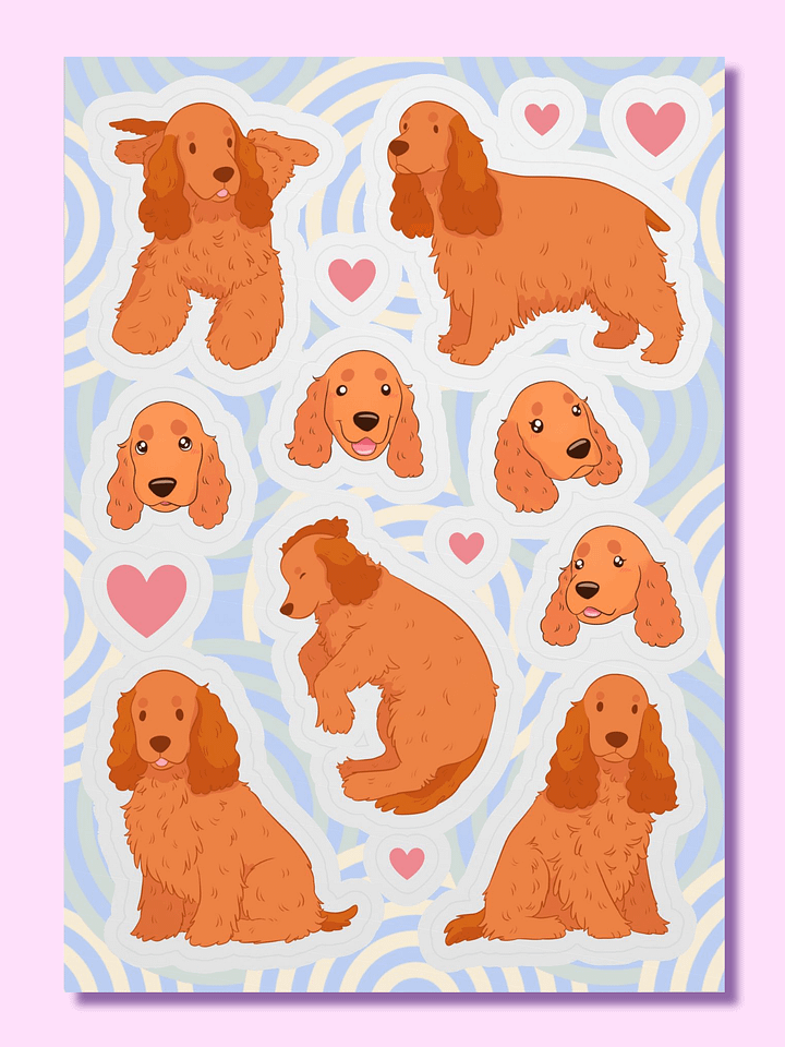 Cute Cocker Spaniel Kiss-Cut Sticker Sheet product image (1)