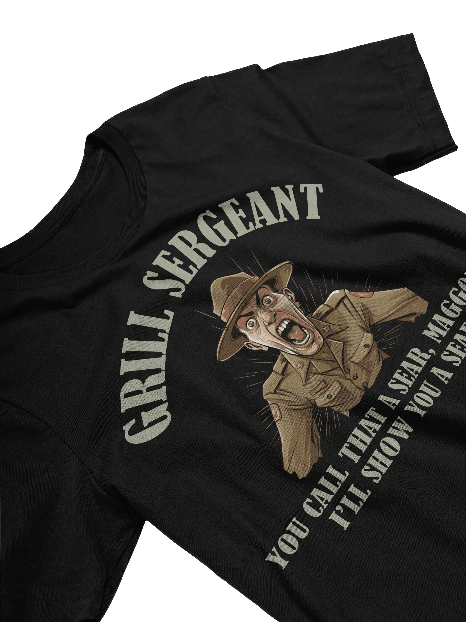 Grill Sergeant Funny Military Grilling Bella Canvas Tee product image (2)