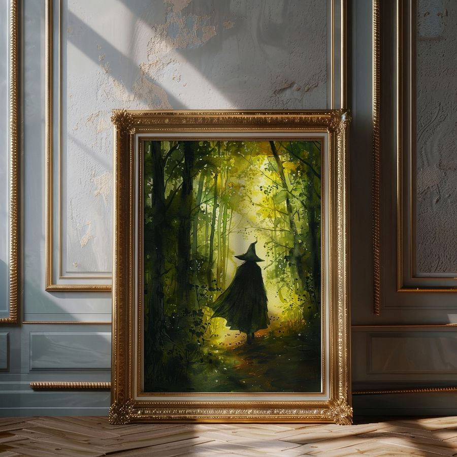 Watercolor Forest Witch Ethereal Art Print product image (19)