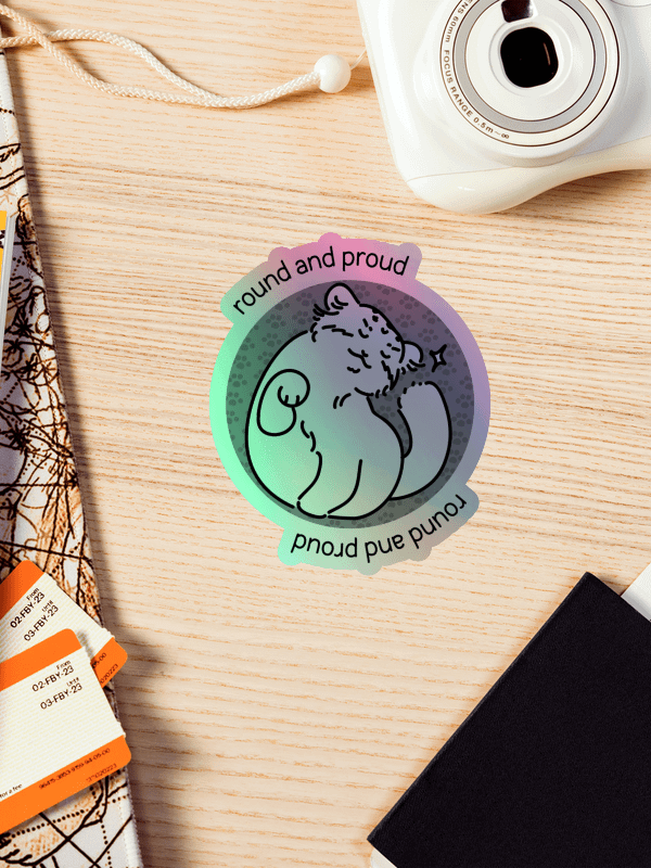 Round and Proud Manul Holo Sticker - Unlabeled Version product image (4)