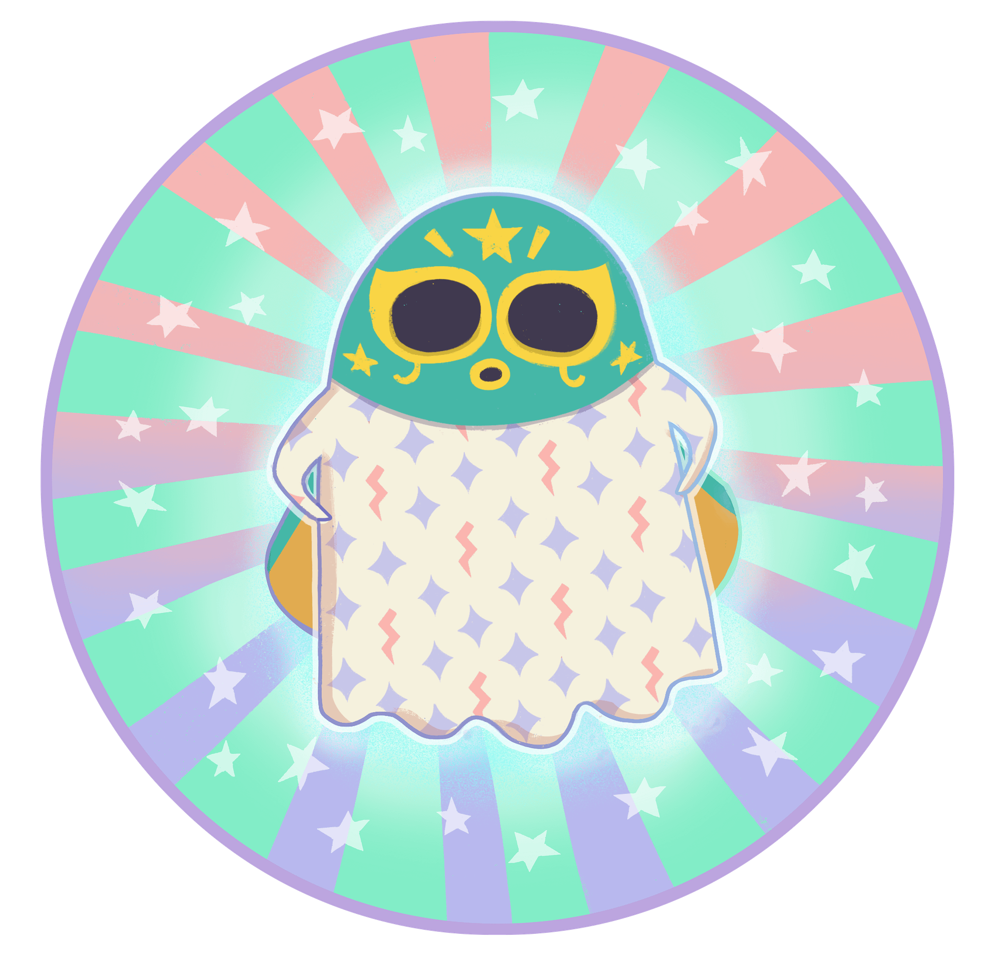 Pastel Little Ghost Luchador - Vinyl Sticker product image (4)