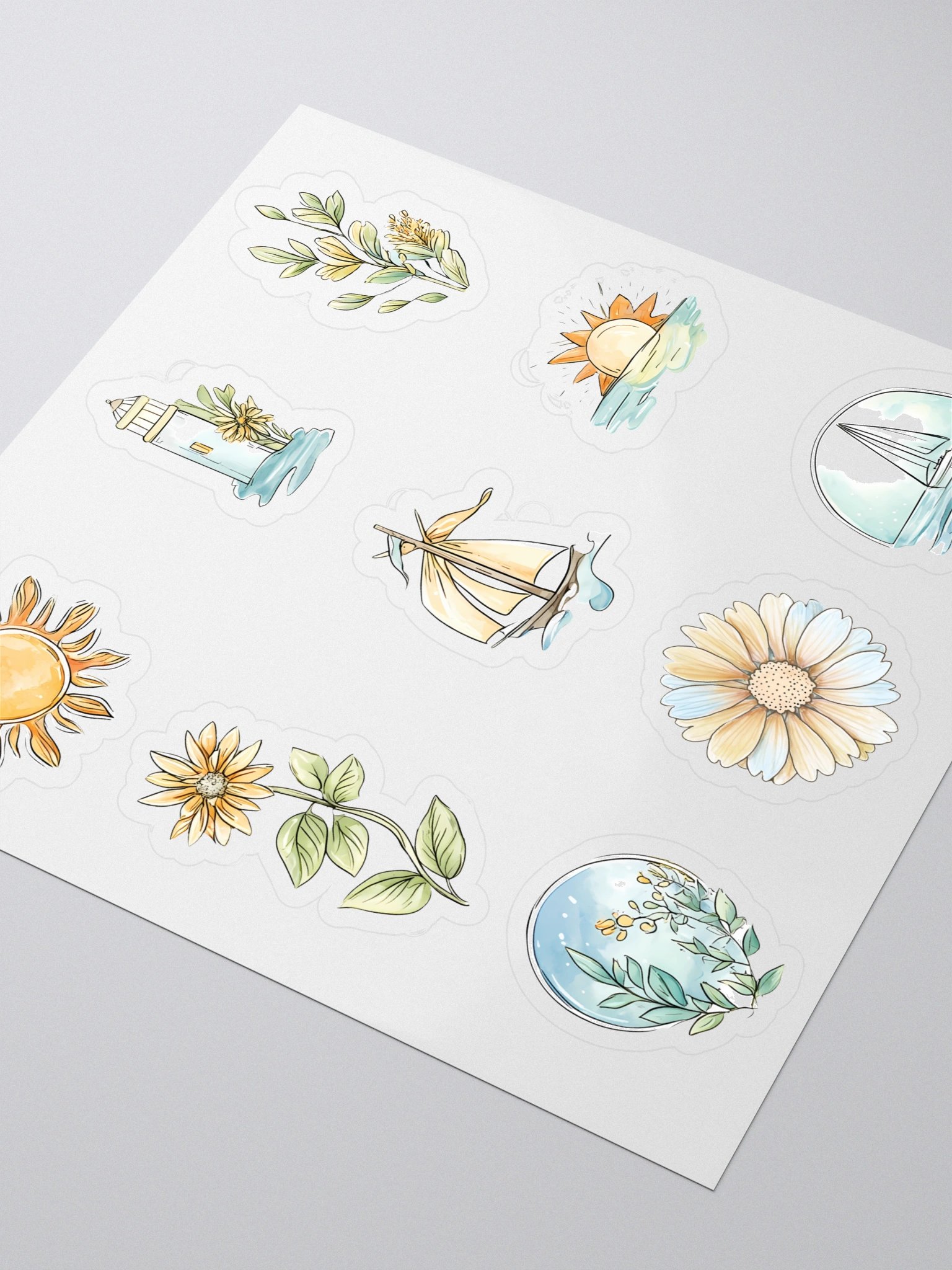 Golden Horizon – Nautical & Botanical Summer Sticker Collection product image (3)
