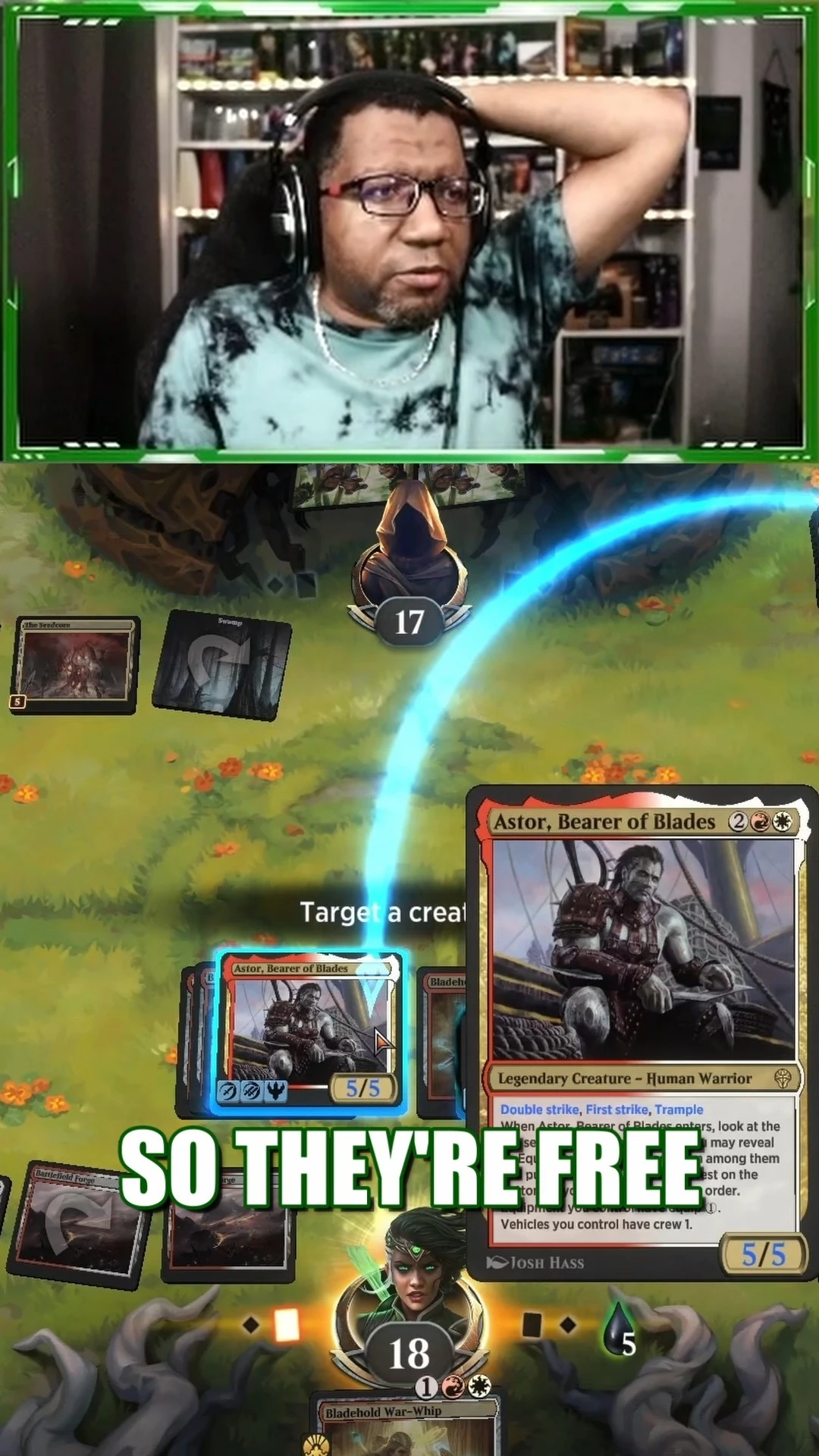 Sometimes you can equip for free! #mtgarena mtg #mtg #magic #magicthegathering #powrdragn