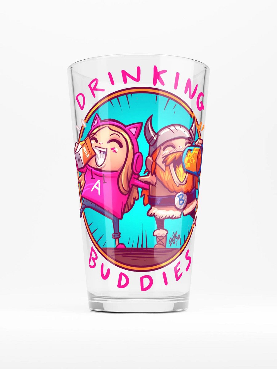 Drinking buddies pint glass product image (1)