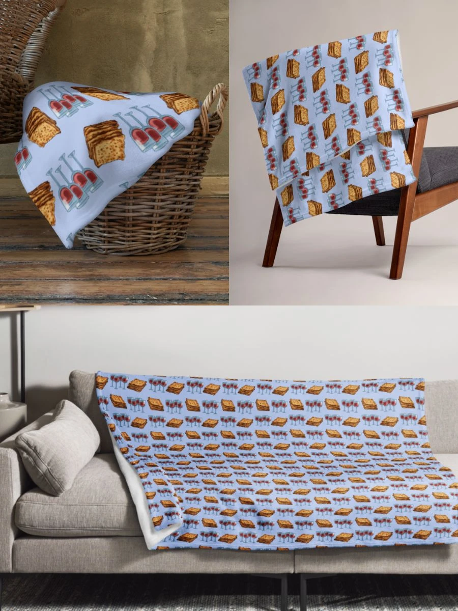 Matzah & Wine Passover Blanket product image (1)