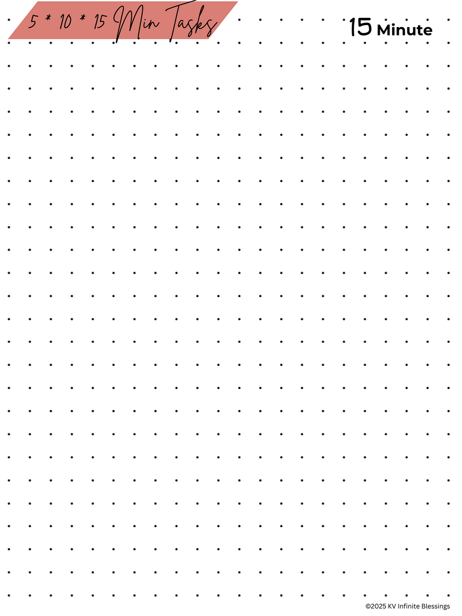5, 10, 15-Minute Task List | Digital & Printable Bullet Journal product image (5)