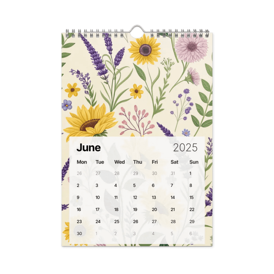 SEAMLESS FLORAL PATTERN WALL CALENDAR 2025 product image (8)