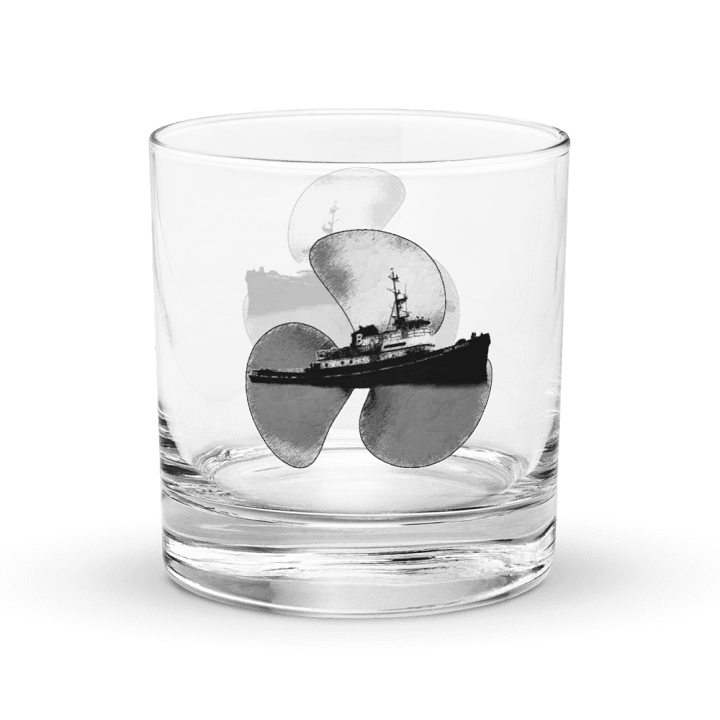 Red Twin Anchor Marco tug Rocks Glass 10.5oz product image (1)