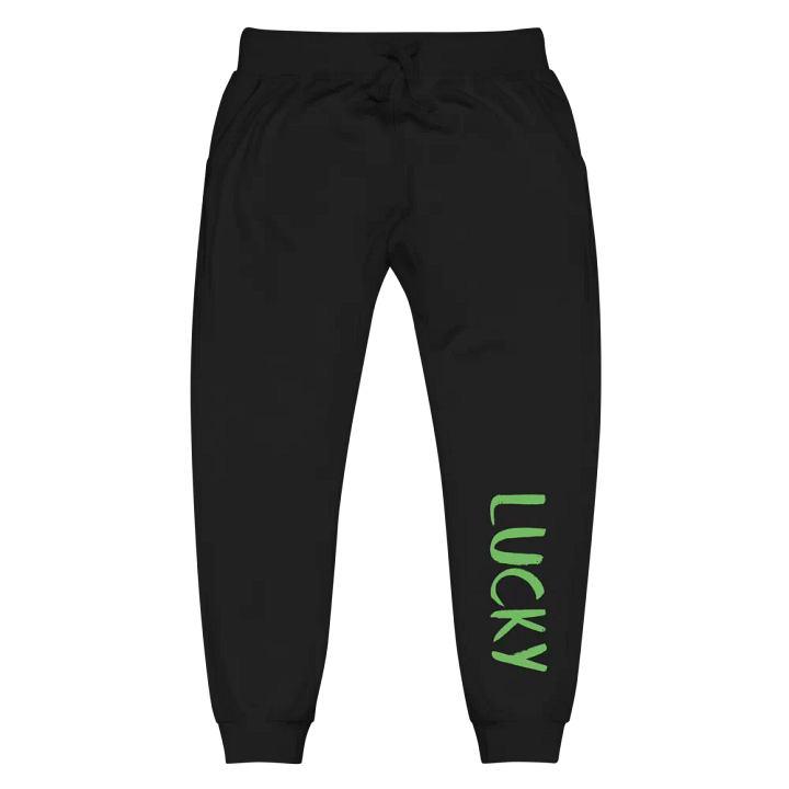 Lucky Vertical Green Block Letters Fleece Joggers product image (1)