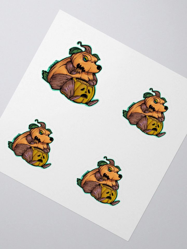 Pumpkin Bear Eating Pumpkin Sticker Set - Whimsical Halloween Decals product image (2)