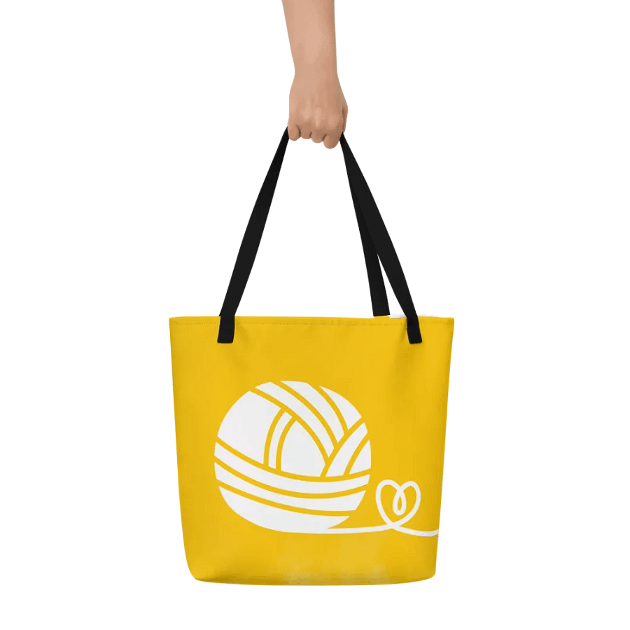 Yellow Knitting Tote Bag product image (6)