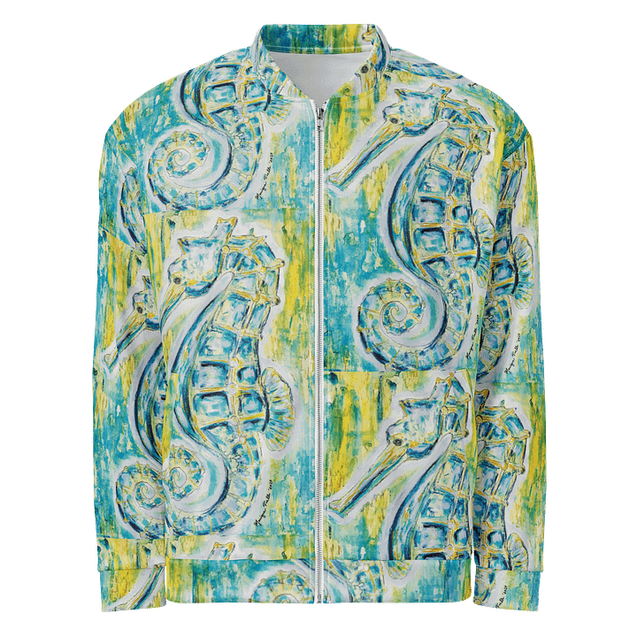 🐚 Painted Seahorse Power | Unisex Bomber Jacket | Monique Faella Designs™ product image (1)