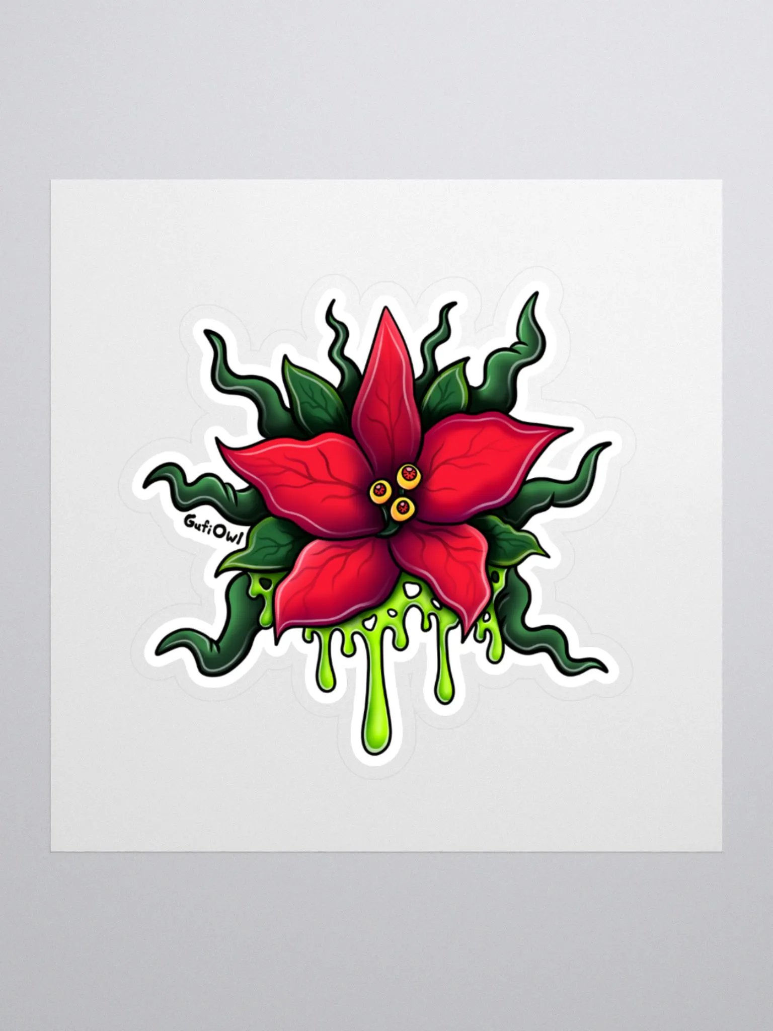 Poinsettia Monster Sticker product image (1)