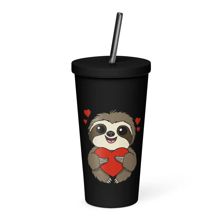 Insulated Tumbler with a Straw - Heart product image (1)