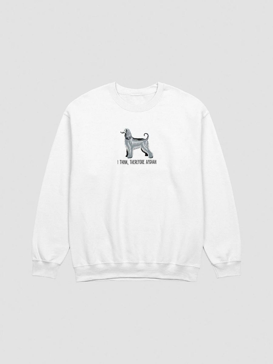 I Think Therefore Afghan Sweatshirt (Embroidered) of an Afghan Hound(Blue) product image (10)