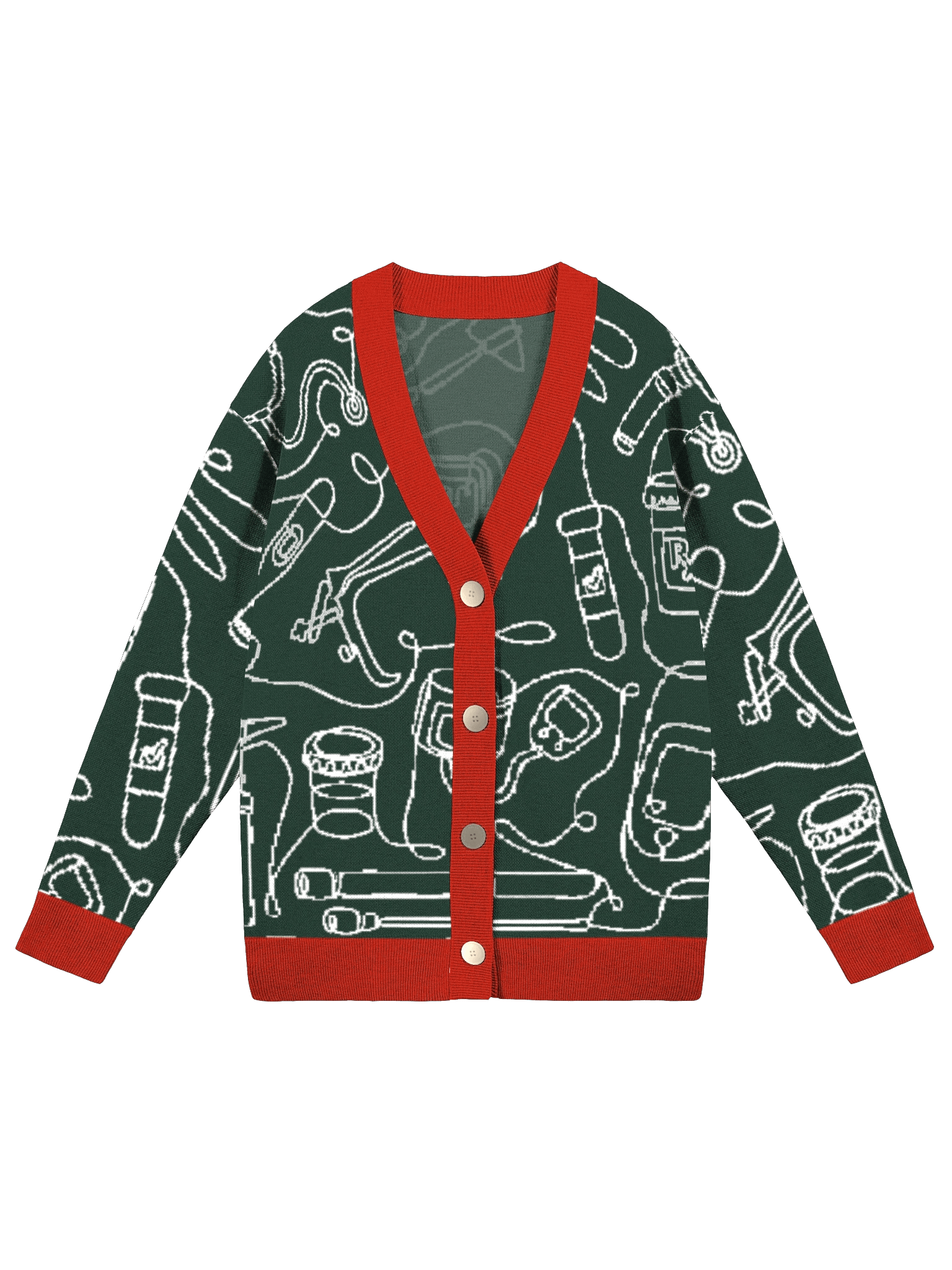 service lines (family medicine - holiday green cardigan) product image (5)