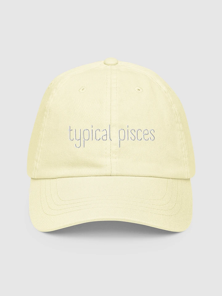 Typical Pisces White on Pastel Yellow Baseball Hat product image (1)