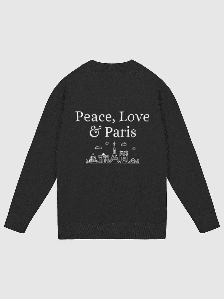 Peace, Love and Paris with Monuments Parisian Chic Knitted Cardigan | Black product image (1)