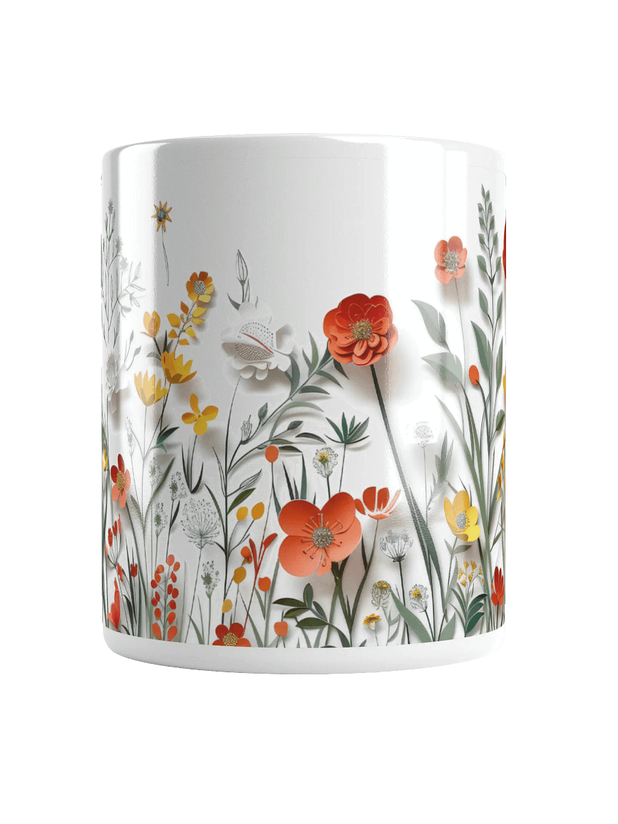 Multicolor Floral White Glossy Ceramic Mug by Treasure Pie product image (3)