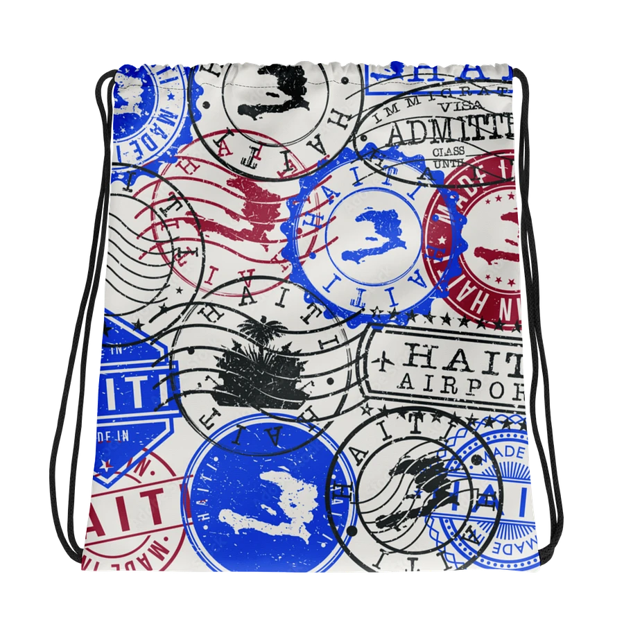 Haitian Stamp Collage Drawstring Bag product image (1)