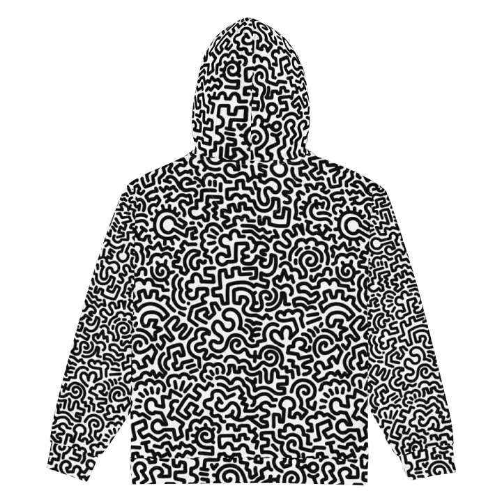 Black on White Doodle Zip Hoodie product image (2)