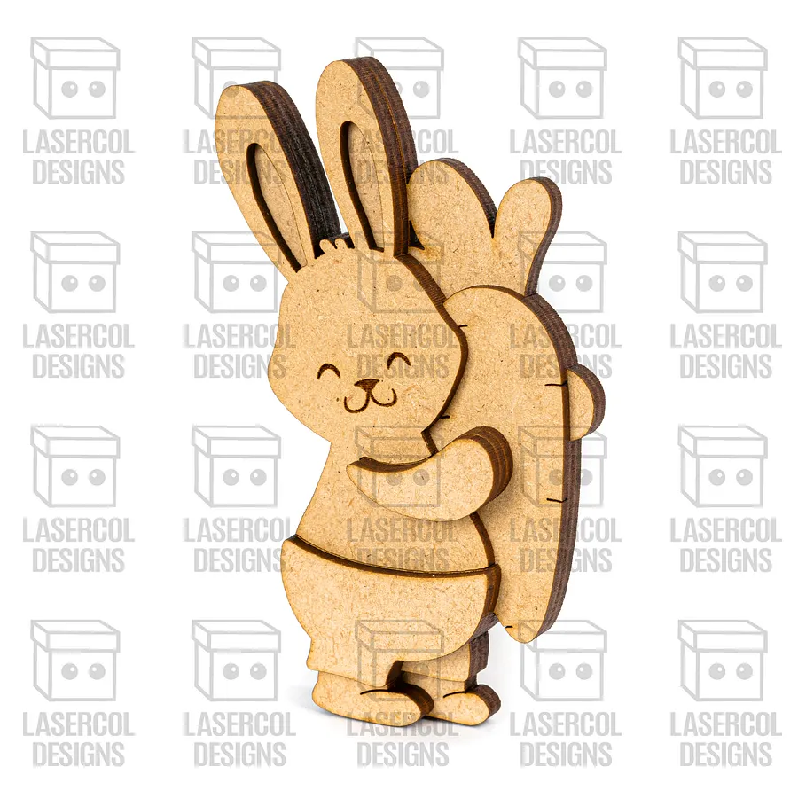 Cute Easter Bunny Figurines Set 1 - Laser Cut Files product image (8)