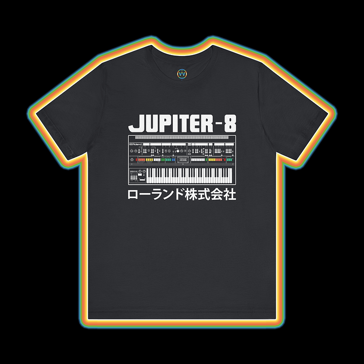 Jupiter 8 T-Shirt - Roland JP-8 (Vintage Analog Synthesizer) WHITE PRINT product image (1)