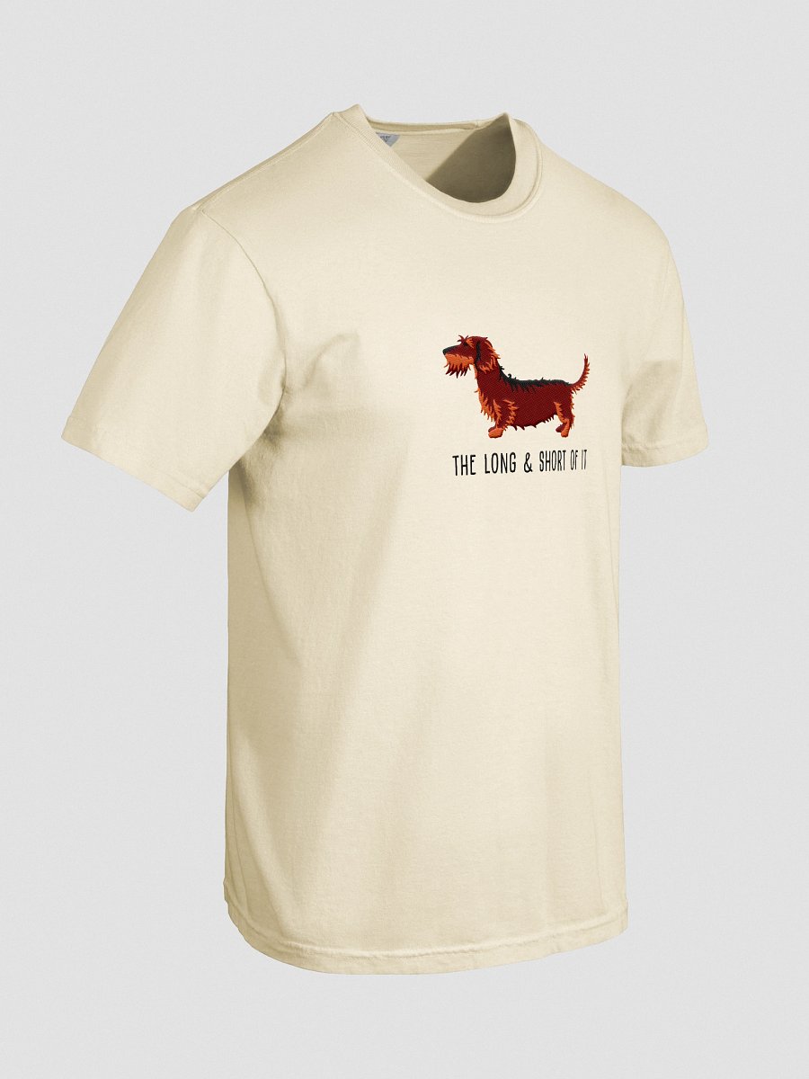 The Long & Short of It T-Shirt(Embroidered) of a Wirehaired Dachshund(Red & Tan) product image (58)