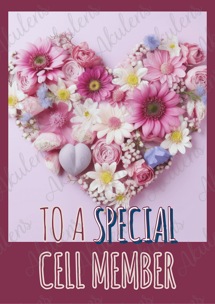 Akulens Burgundy Flowers Heart Happy Birthday card product image (1)