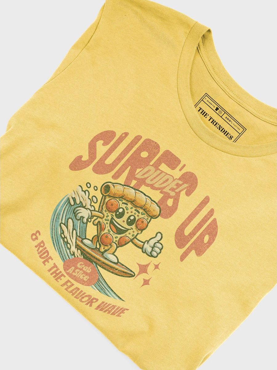 Catch a Wave and Enjoy a Slice - Fun Graphic Tee Promotes Surfing and Pizza Paradise product image (3)