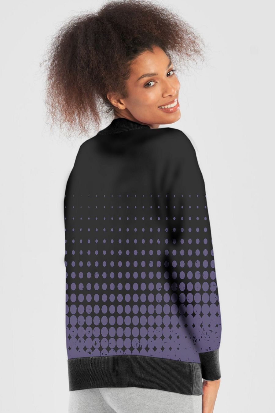 Purple Half Tone Cardigan Sweater product image (13)