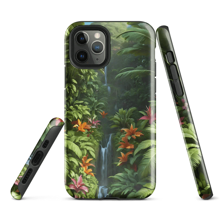 Tough Phone Case for iPhone® - Tropical Island Waterfall product image (1)