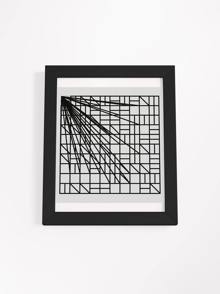 Shatter the Cube Geometric Grid Framed Poster product image (3)