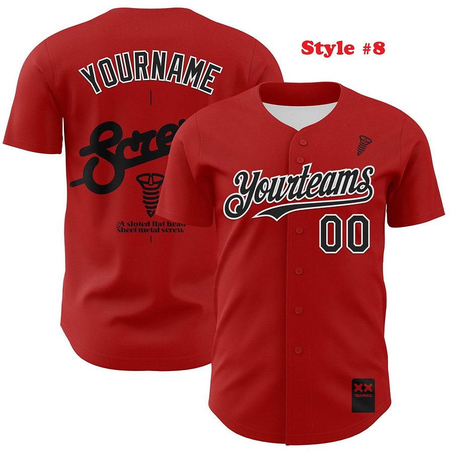 Authentic Baseball Jersey, Custom Baseball Jersey, Personalized Sport Jersey, Colorful, Number, XX revzzz product image (178)