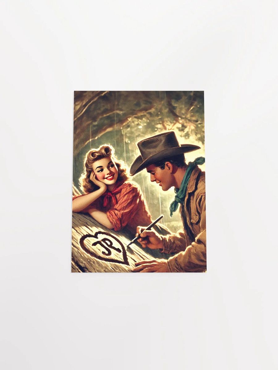 Vintage Style Cowboy Love Carving Premium Prints and Posters product image (36)