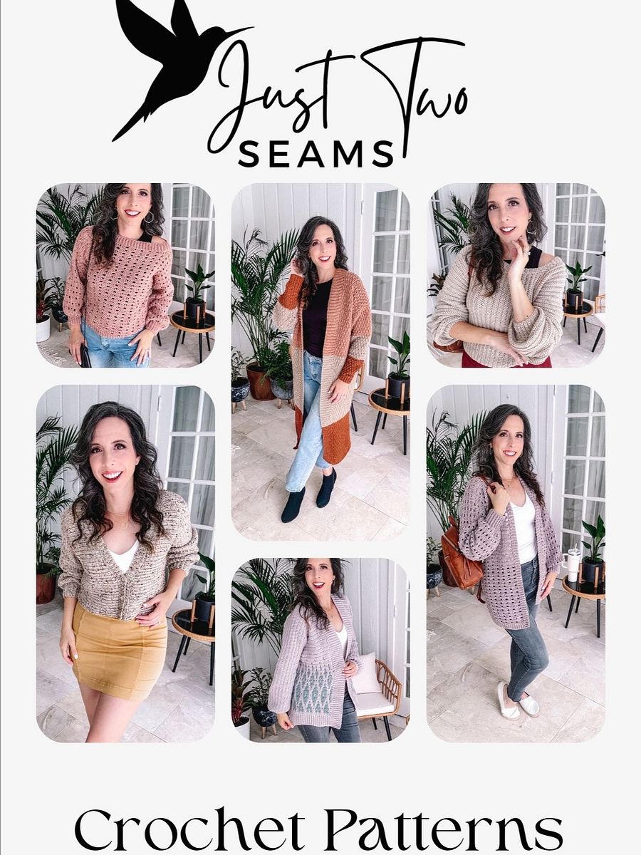Crochet Pattern Collection - Just Two Seams! 6 Easy Crochet Patterns with Video Tutorials, Size-Inclusive, Quick Sweaters & Cardigans product image (1)
