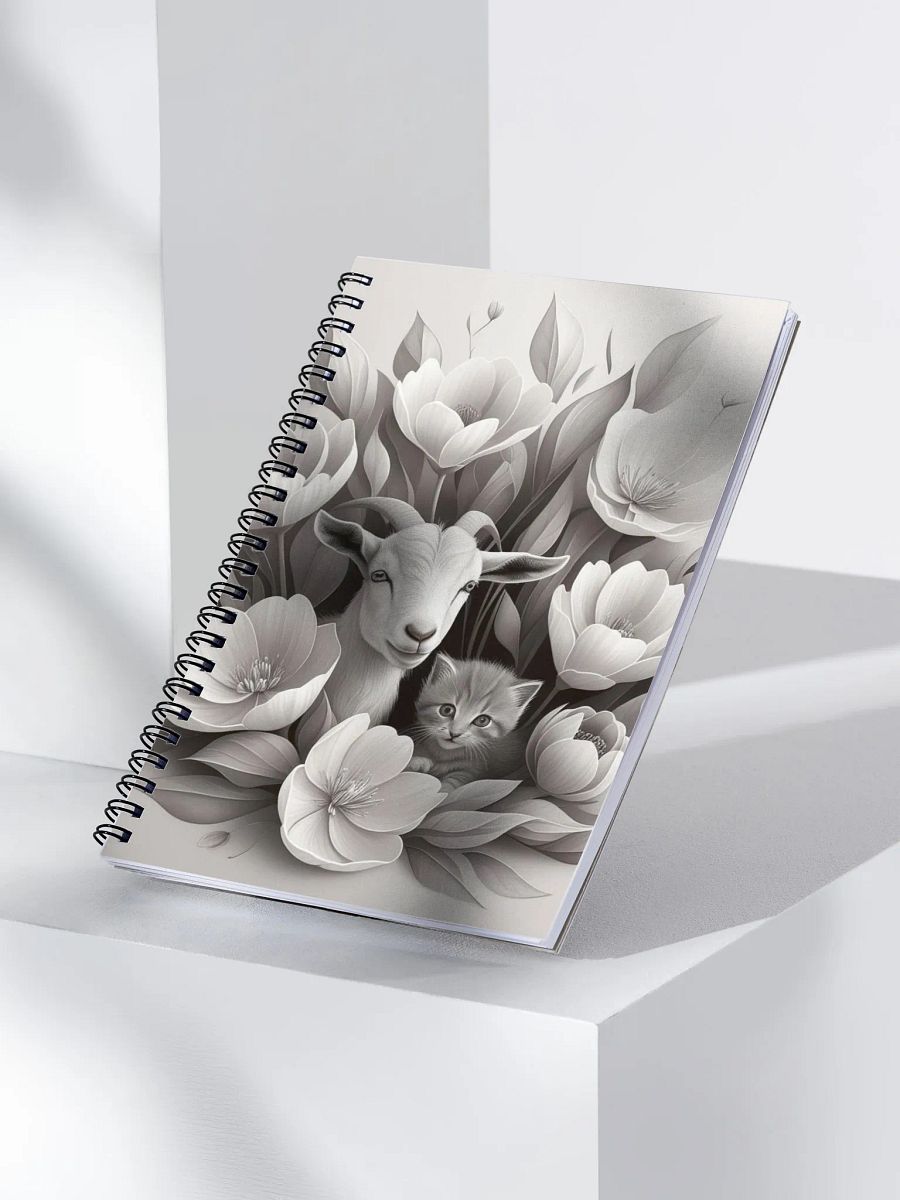 Monochrome Garden Spiral Notebook product image (3)