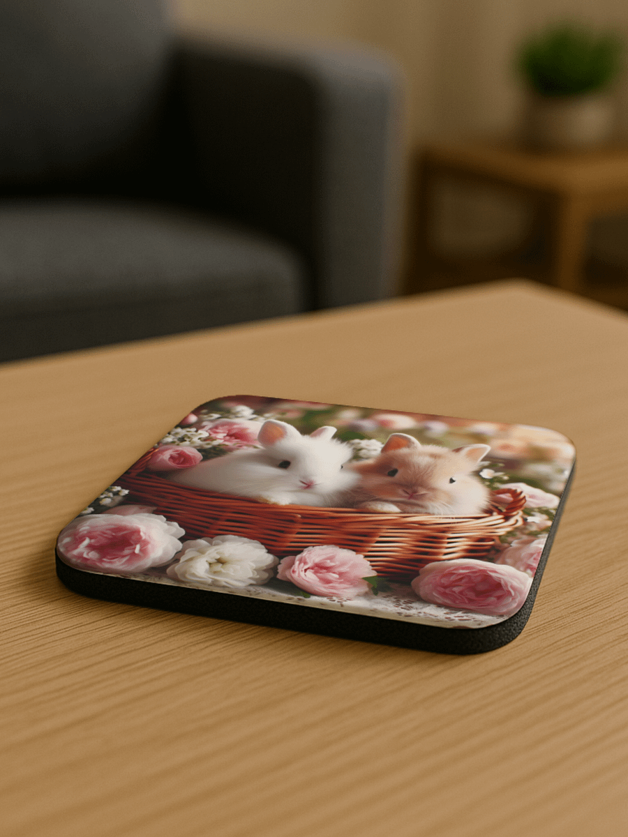 Rose Bunnies Cork Coaster product image (4)