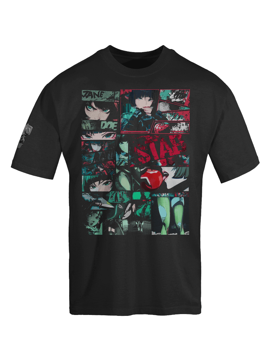 Premium Heavyweight Jane Doe "STAB!" Design T-Shirt with Shoulder Print Zenless Zone Zero product image (5)