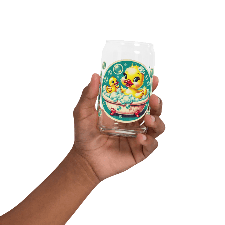 Ducky in a Bubble Bath Glass with Optional Lid and Straw product image (32)