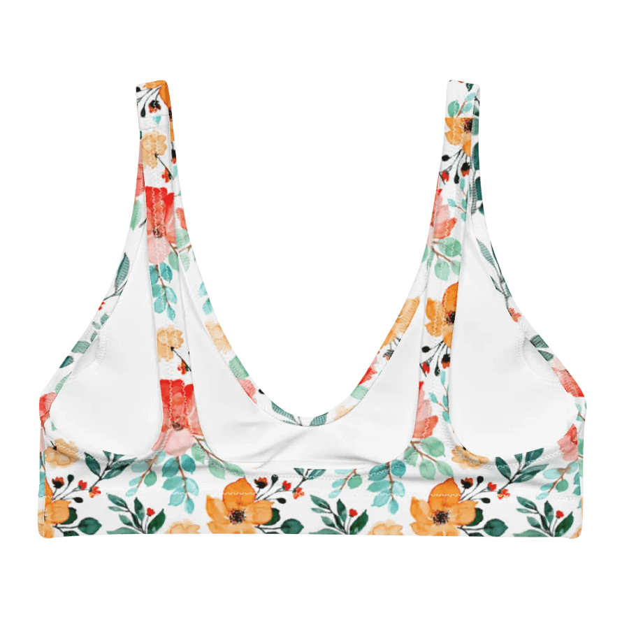 Watercolour Floral Pattern Padded Bikini Top product image (2)