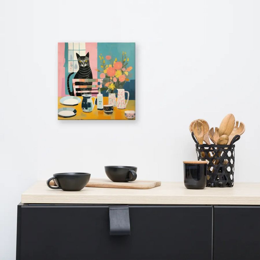 Art2401-18 Eclectic Cat Still Life - Canvas Print - sm product image (5)